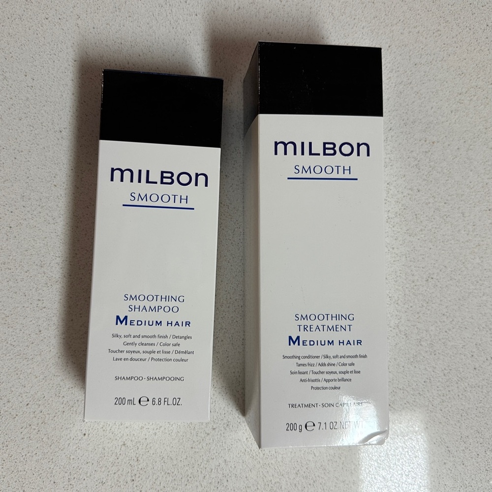 Milbon smoothing treatment and shampoo for medium hair
